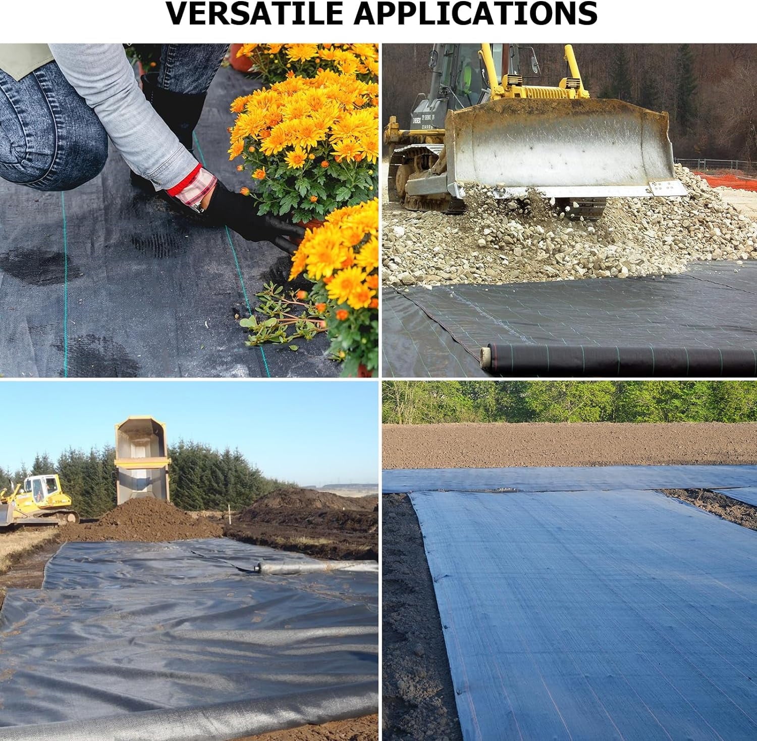 13x65ft Driveway Fabric,5OZ Commercial Heavy Duty Weed Barrier Fabric, Garden Landscape Fabric,French Drain Fabric for Erosion Control,Landscape Fabric,Weed Barrier,Construction Projects