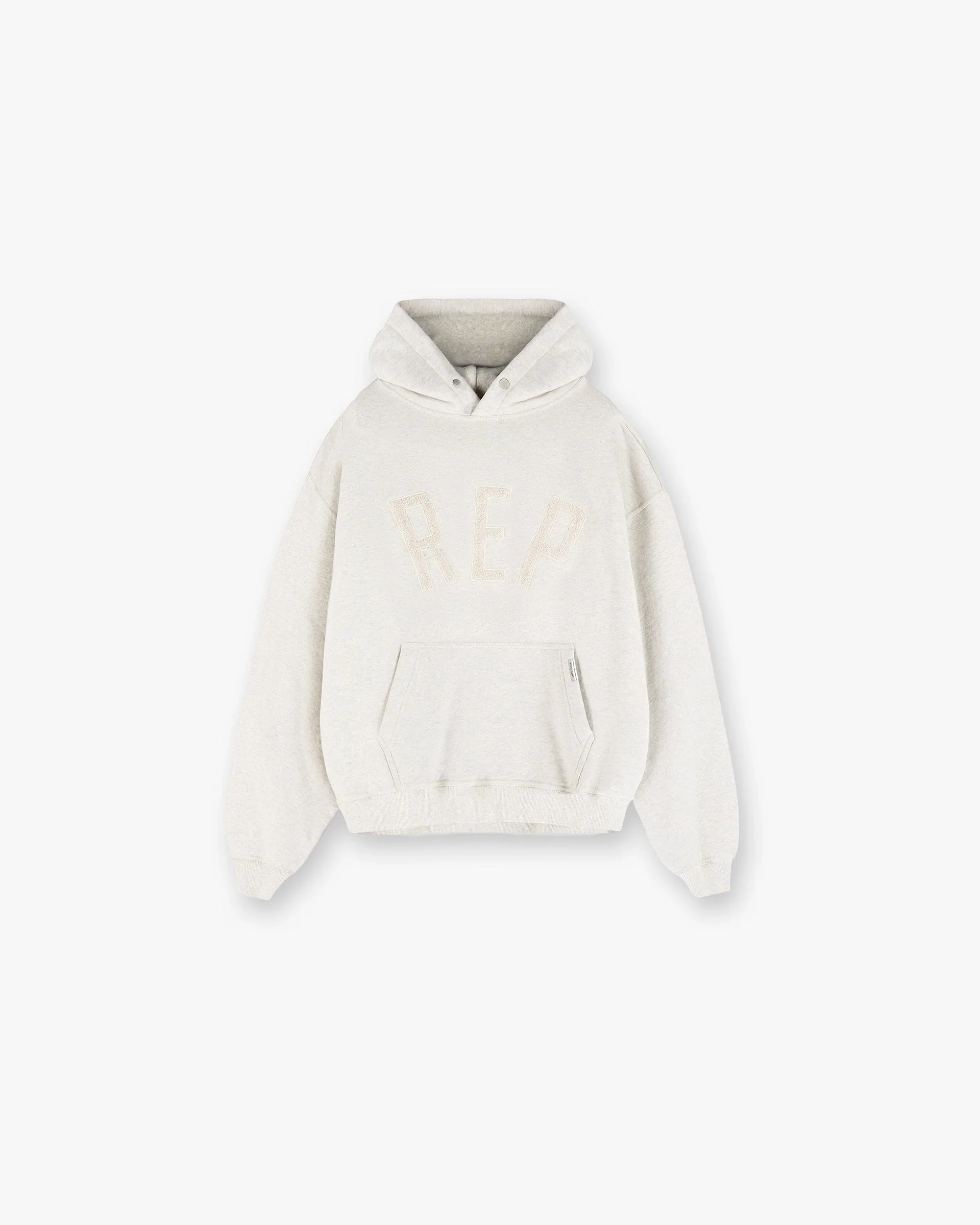 Rep Applique Hoodie - Cream Marl