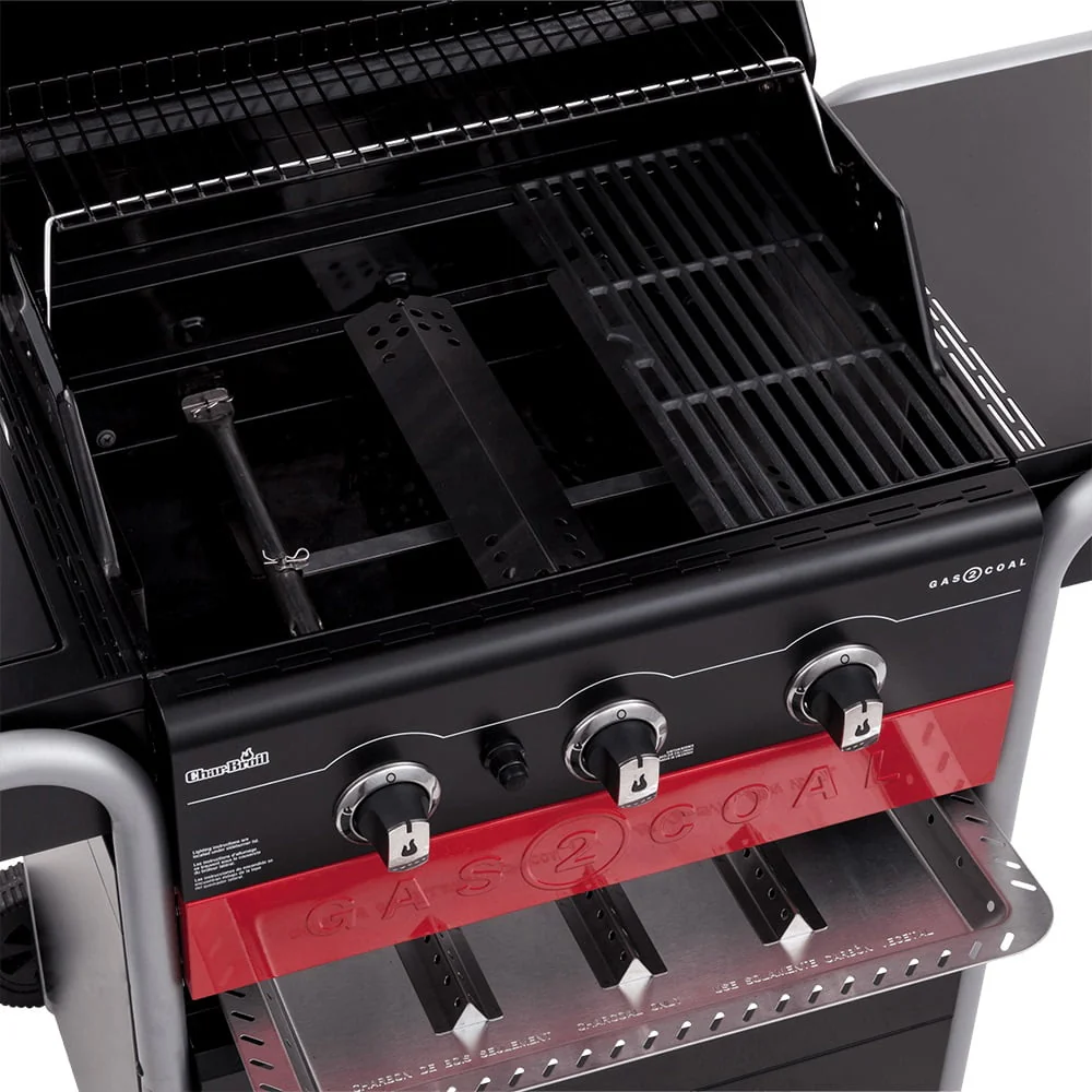 Char Broil Gas2Coal 3 Burner LP Gas Charcoal Outdoor Combination Grill(Black) Image 4