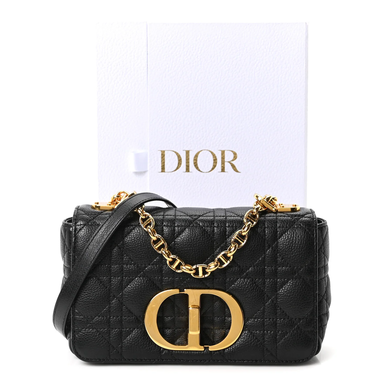 Calfskin Cannage Small Caro Bag Black