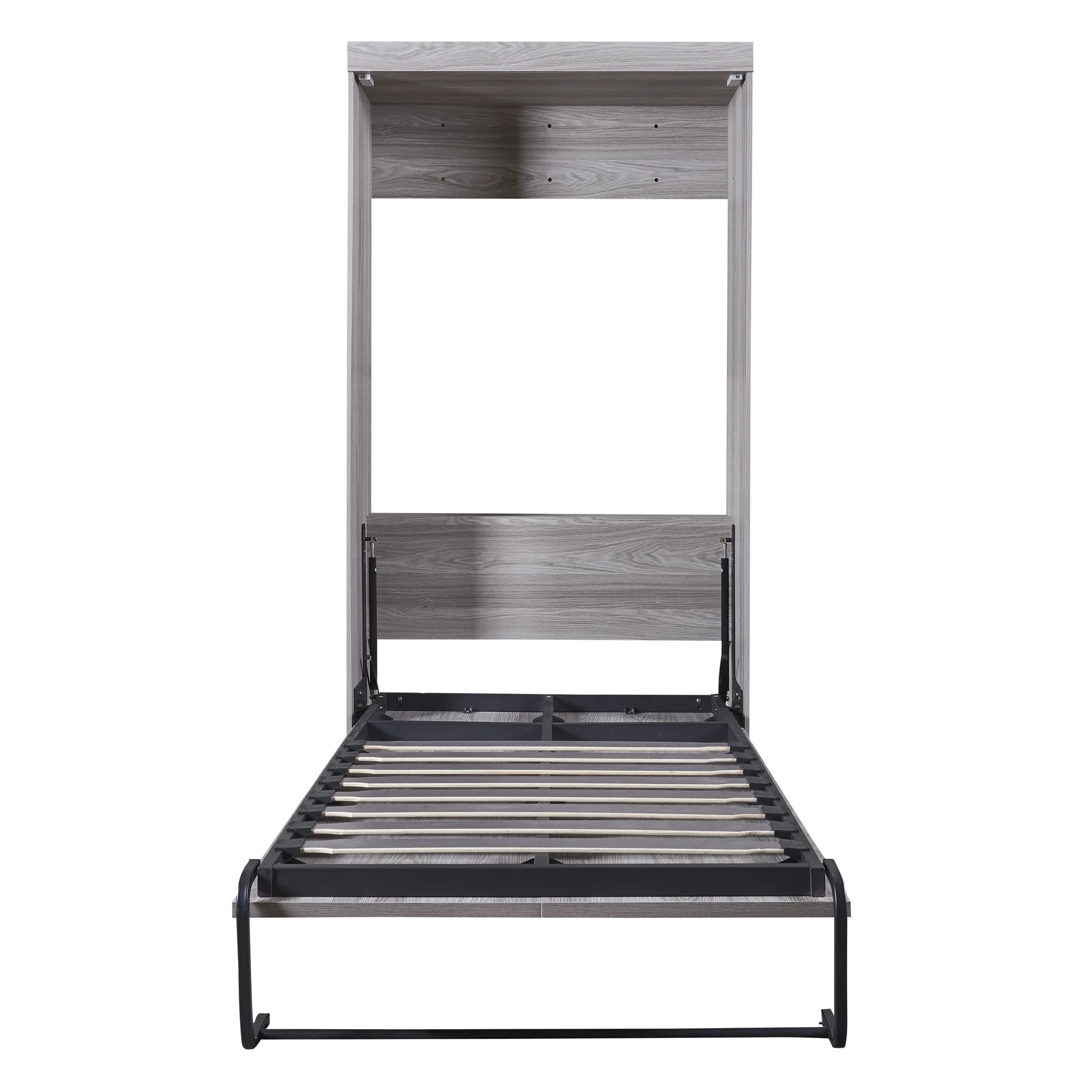 Pine Wood Twin Size Murphy Bed, Convertible Wall Bed into A Cabinet, Gray(Twin/Cabinet) - Image 9
