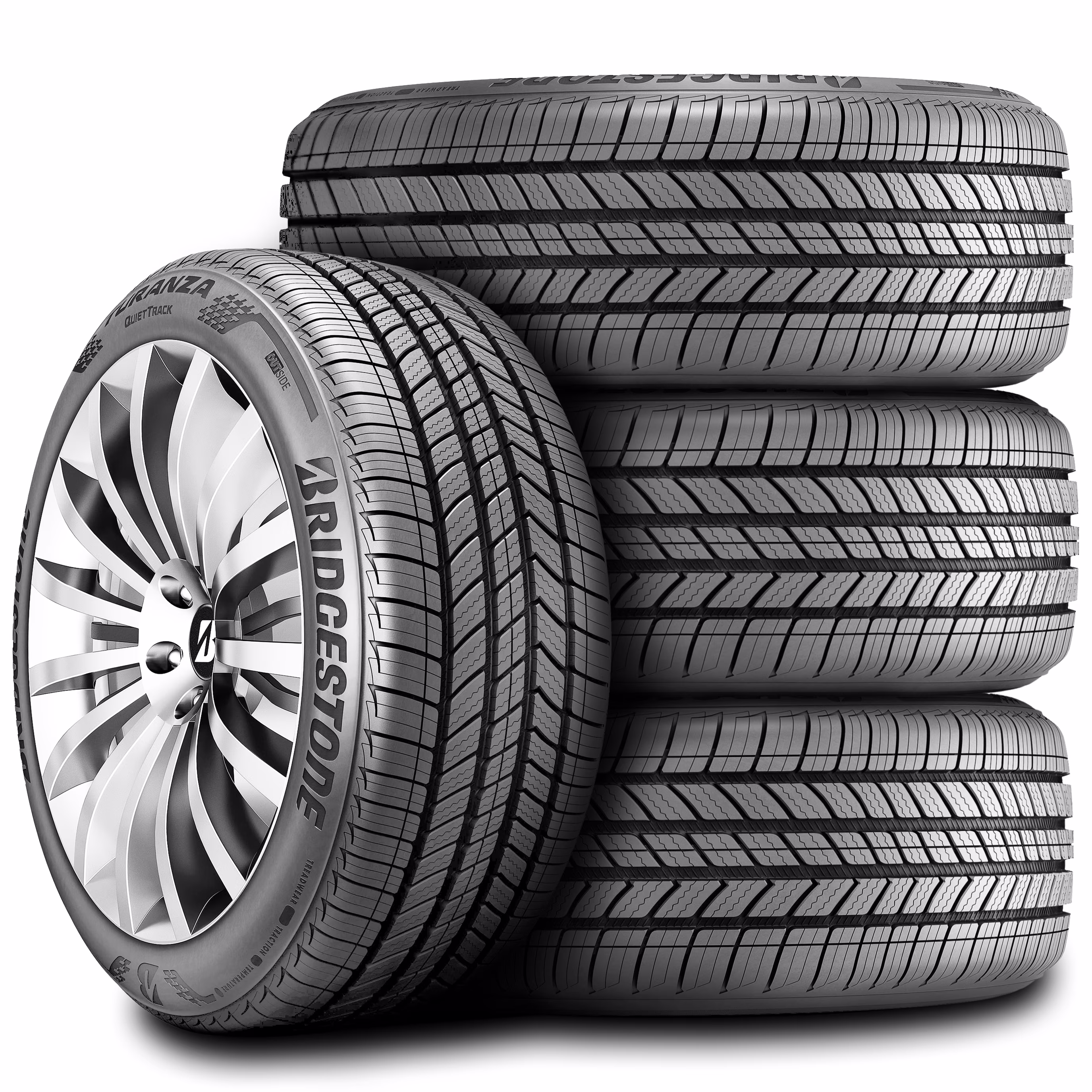 Set of 4 Bridgestone Turanza Quiettrack 215/55R17 94V a/S All-Season Tires
