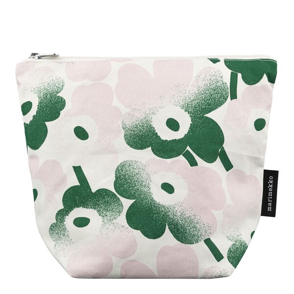 Mini Unikko toalettveske 28x24 cm hvit/rosa/grønn