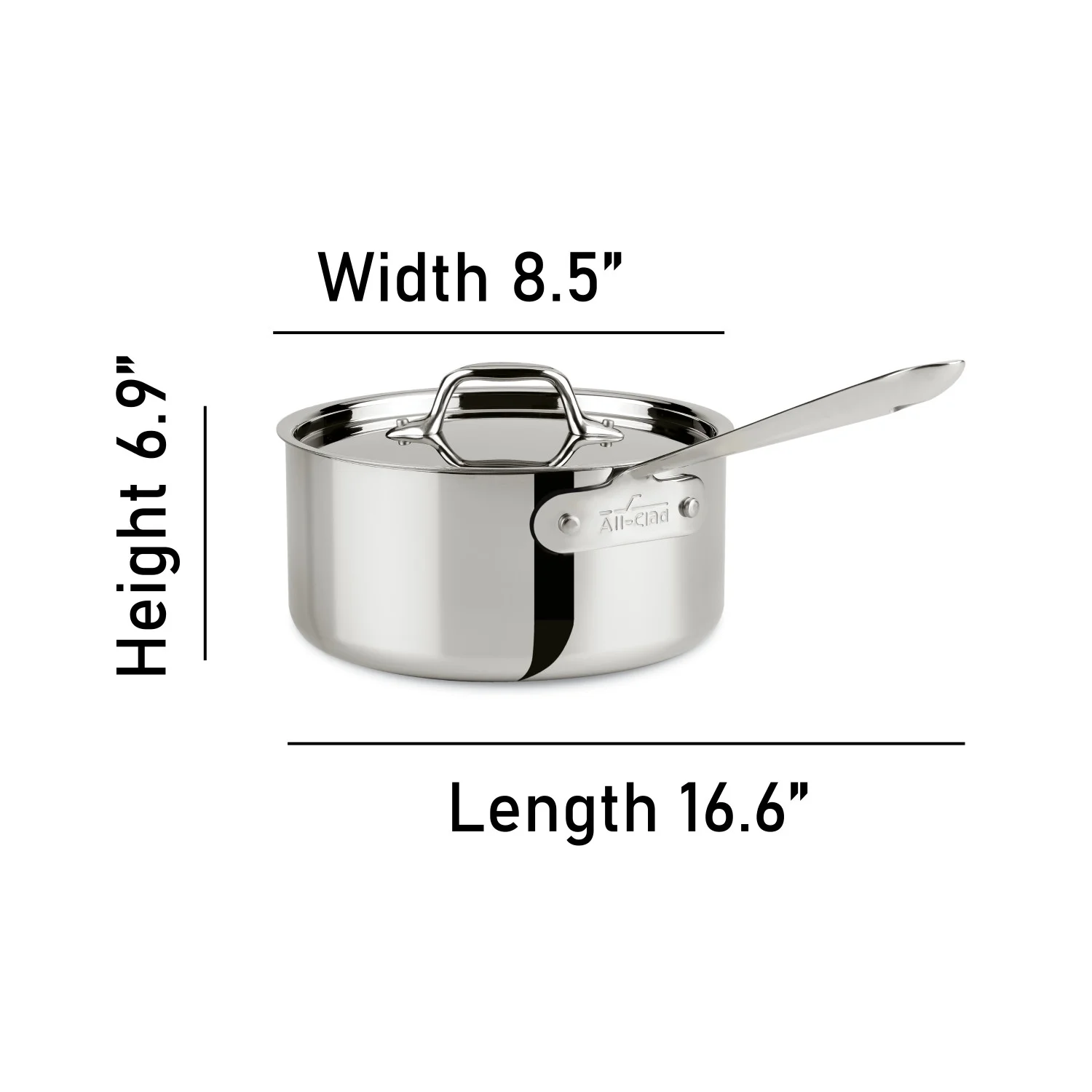 D3 Stainless 3-ply Bonded Cookware, Sauce Pan with lid, 3 quart - Image 7
