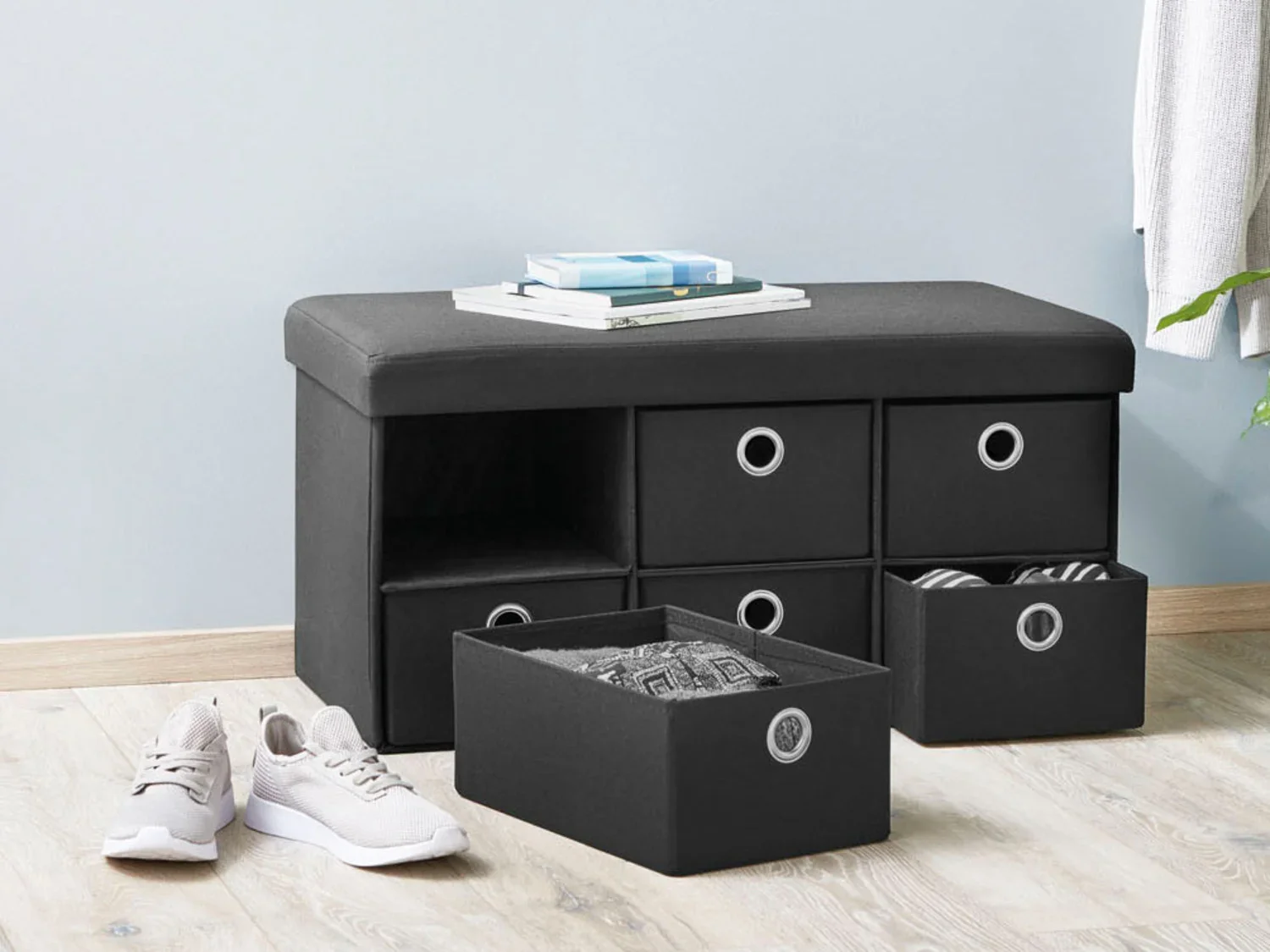 LIVARNO home Banc-coffre de rangement, avec 6 tiroirs