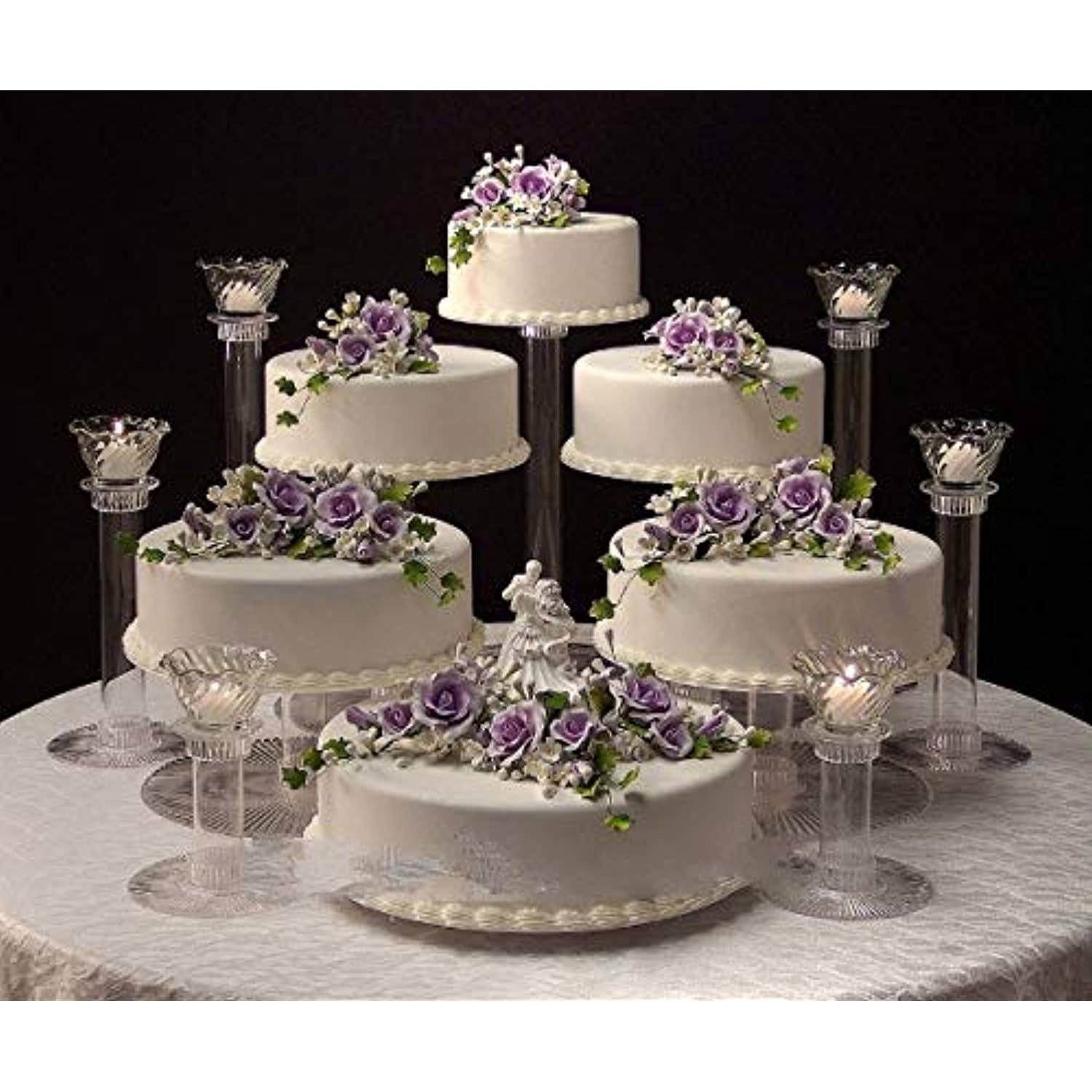 6 Tier Clear Wedding Cascade Cupcake Cake Stand (Style R600)