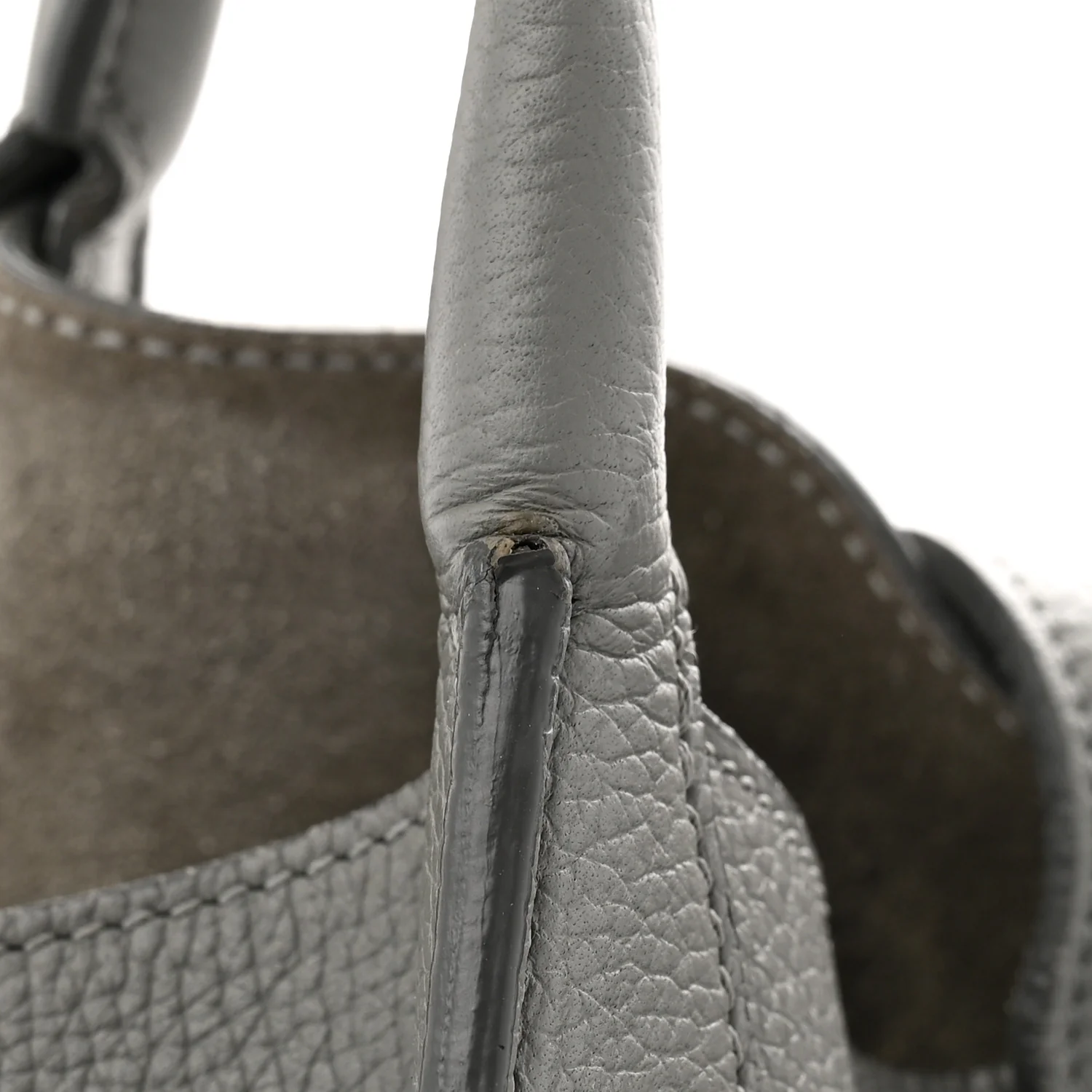 Supple Grained Calfskin Medium Big Bag Grey
