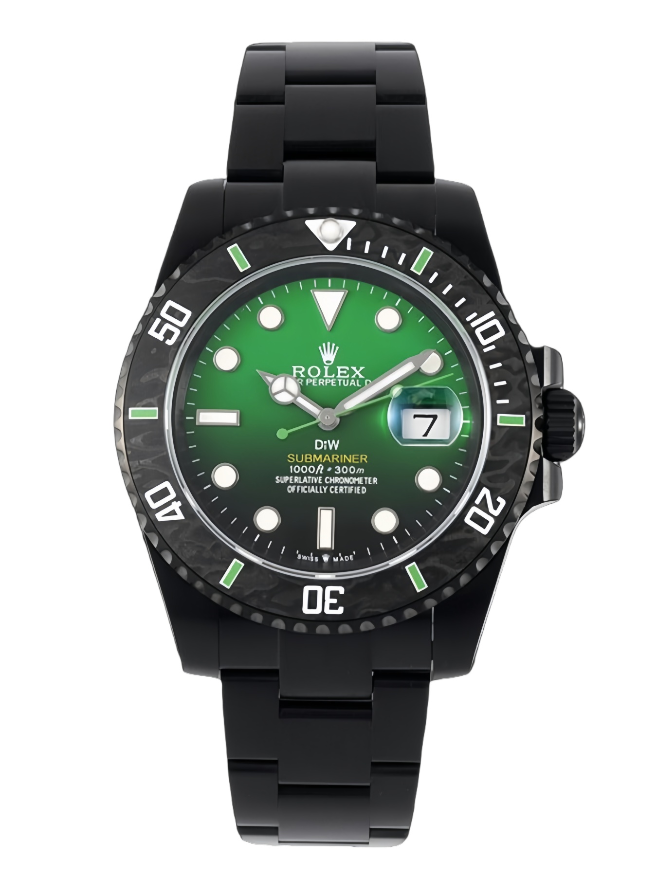 Rolex Submariner 116610LV PVD-DLC Stainless Steel Carbon Fiber Bezel Green Dial