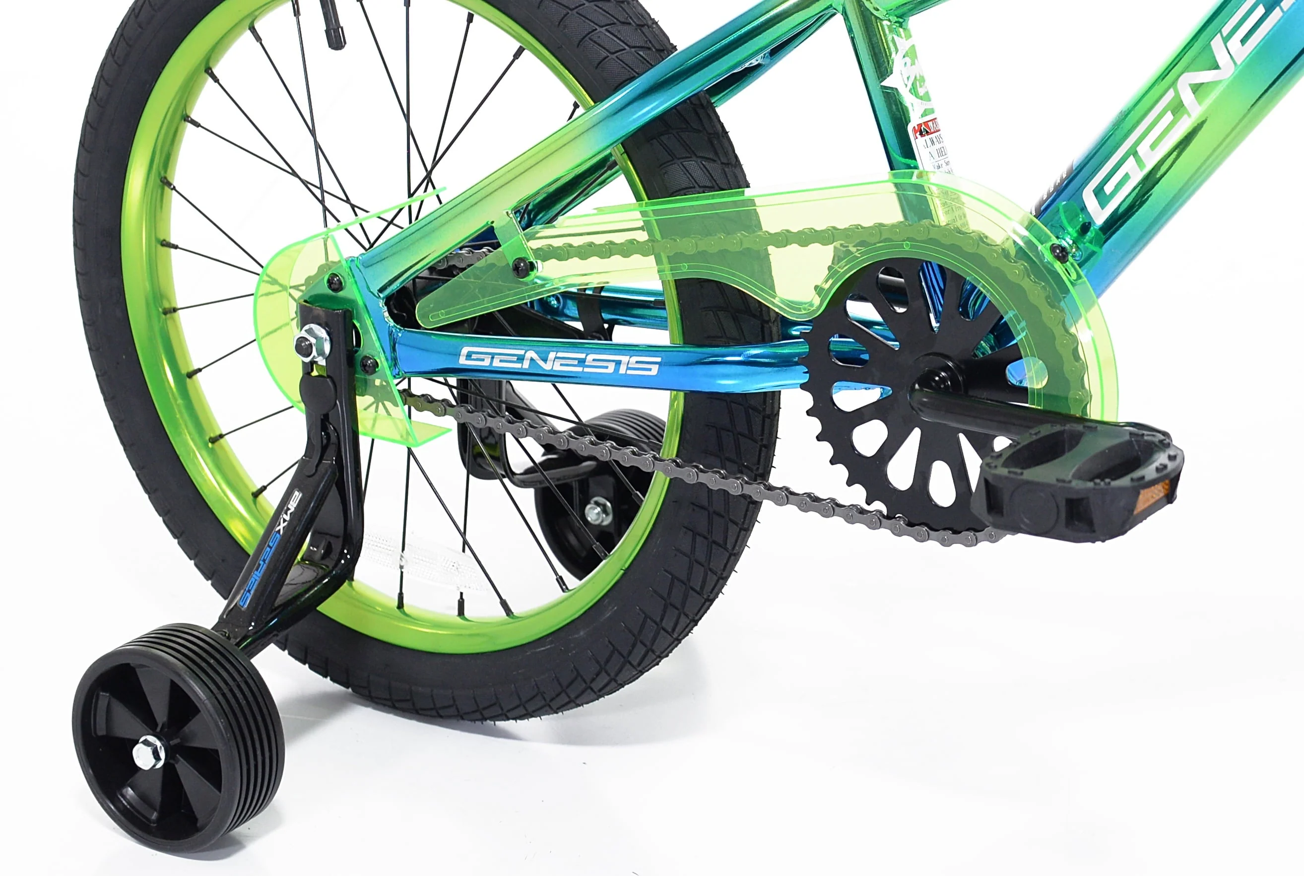 18" Glitch Boy's BMX Bike, Blue/Green - Image 6