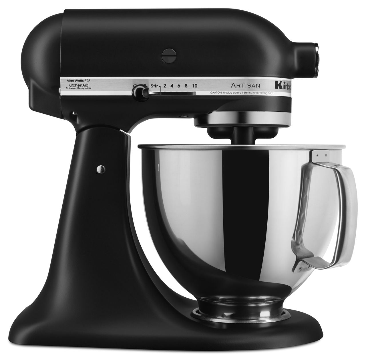 Robot pâtissier KitchenAid Artisan Series 5 pintes à tête inclinable, noir mat (KSM150PSBM)