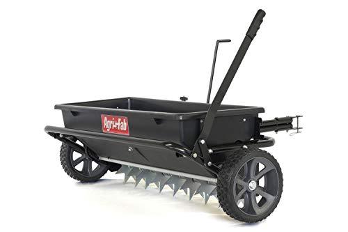 45-0543 Semoir/épandeur à gazon tracté de 45 kg (100 lb), noir et scarificateur à dents tracté de 102 cm (40 po) 45-0294, noir