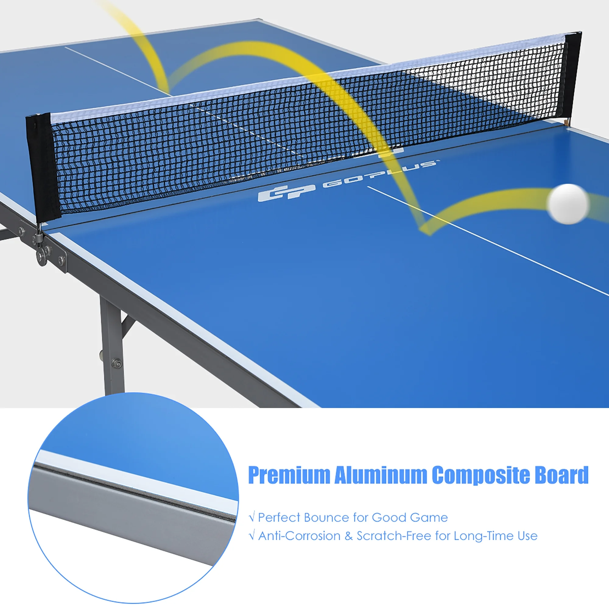 6��x3�� Portable Tennis Ping Pong Folding Table w/Accessories Indoor Outdoor Game - Image 6