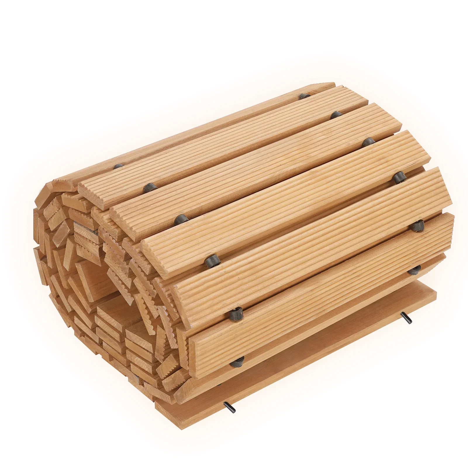 ziertyon 12ft x 45cm Garden Pathway, Wooden Garden Pathway, Outdoor Roll Out Walkway Pathway, Wooden Garden Bridge Walking Passage for Patio, Lawn, Backyard, Beach