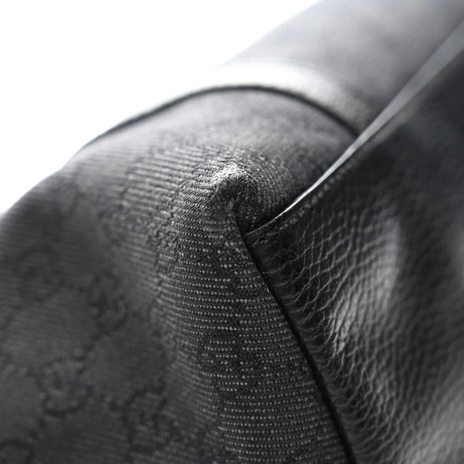Nylon Monogram Medium GG Charm Dome Satchel Black