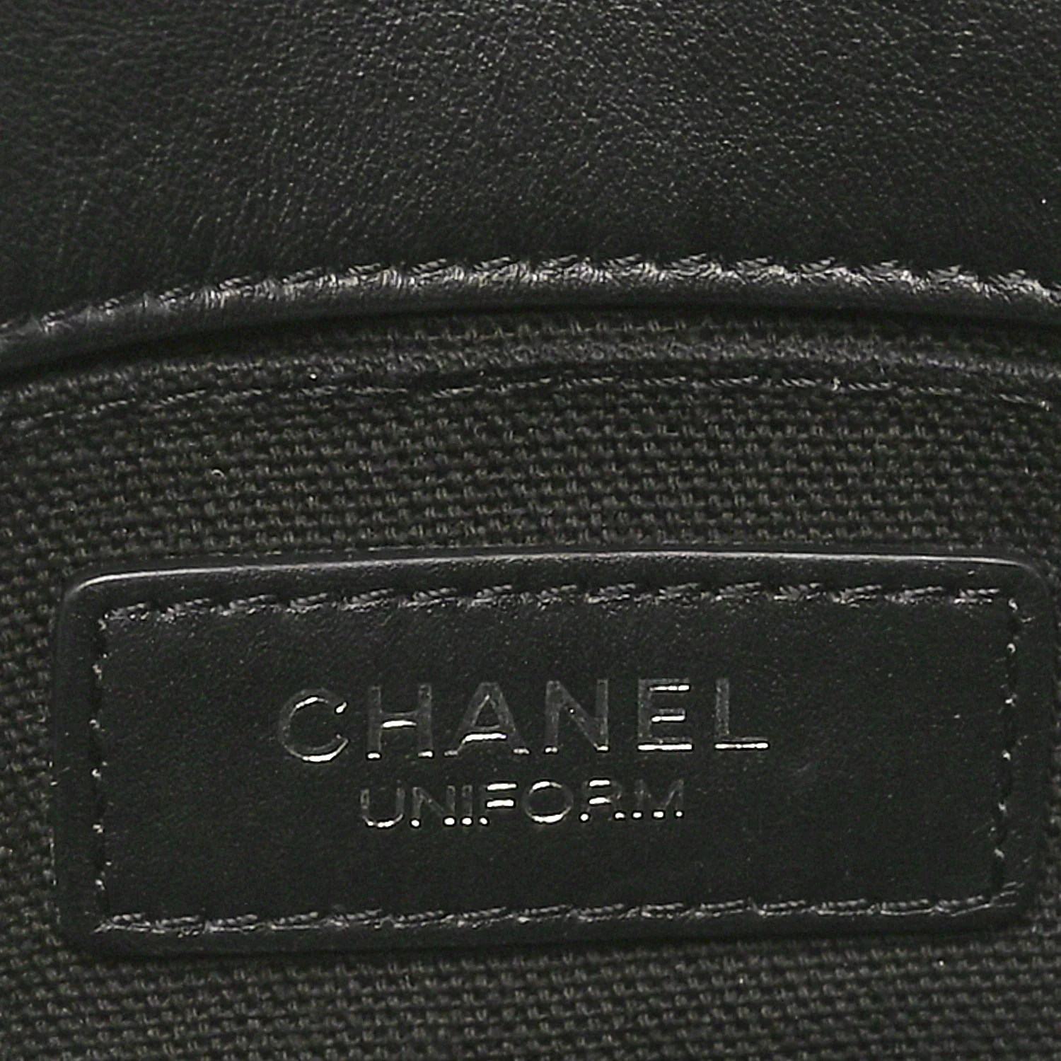 Calfskin Quilted CC Uniform Flap Belt Bag Black