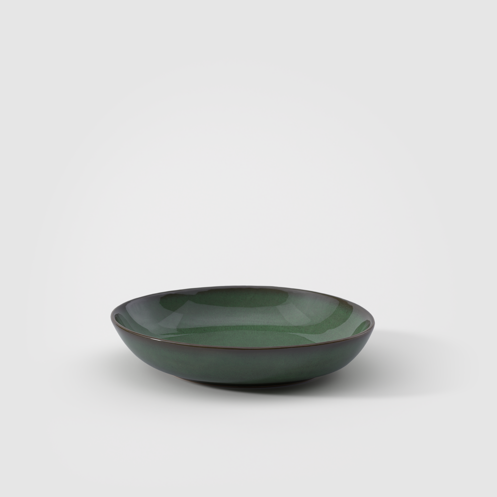 Lave Pasta bowl - Green, 15.9 oz, stoneware
