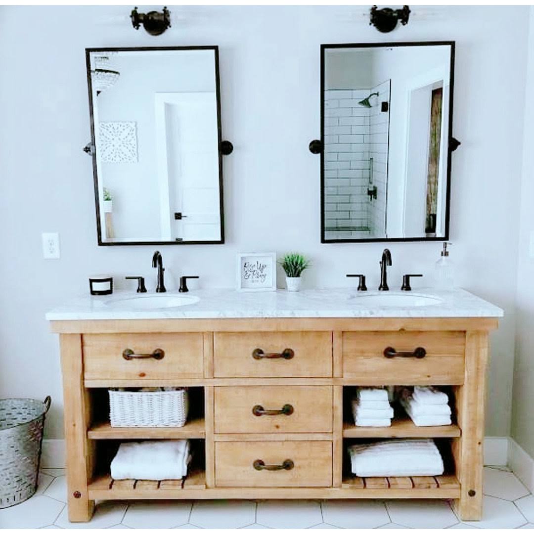 Blakley Modern & Contemporary Beveled Bathroom / Vanity Mirror Mercer41 Finish: Matte Black, Size: 36