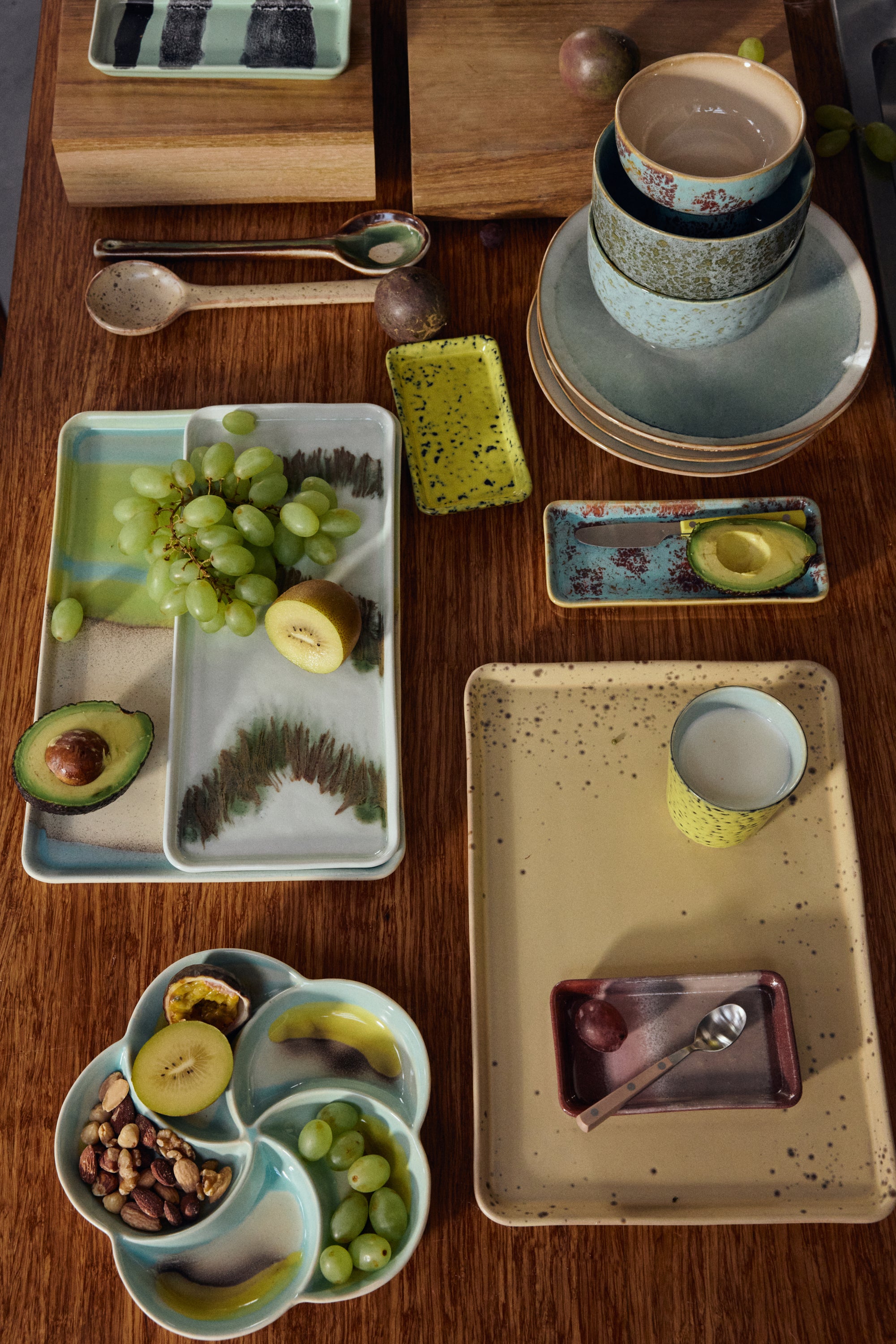 HKliving 70's Ceramics Large Tray - Grit