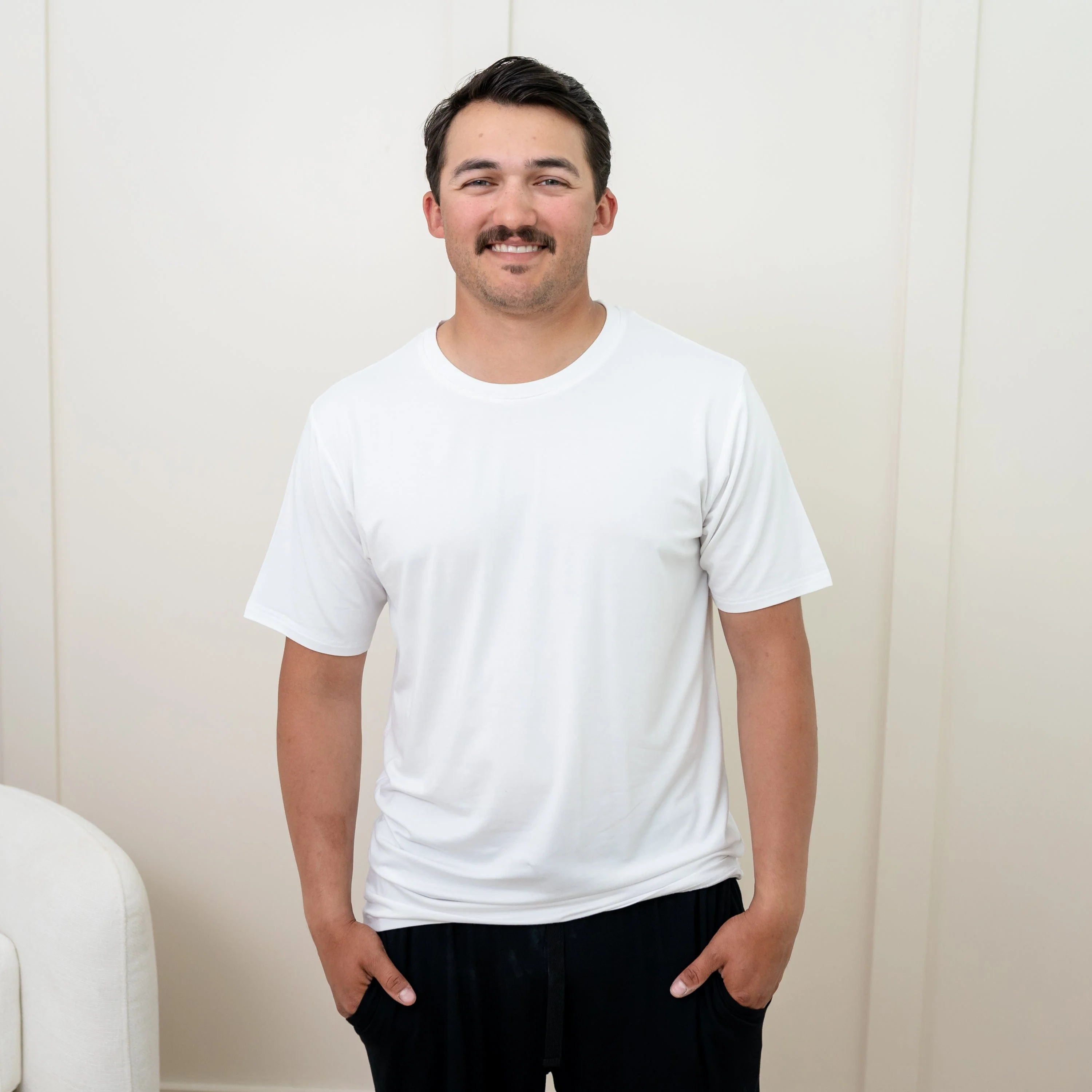 Men's Crew Neck Tee in Snow