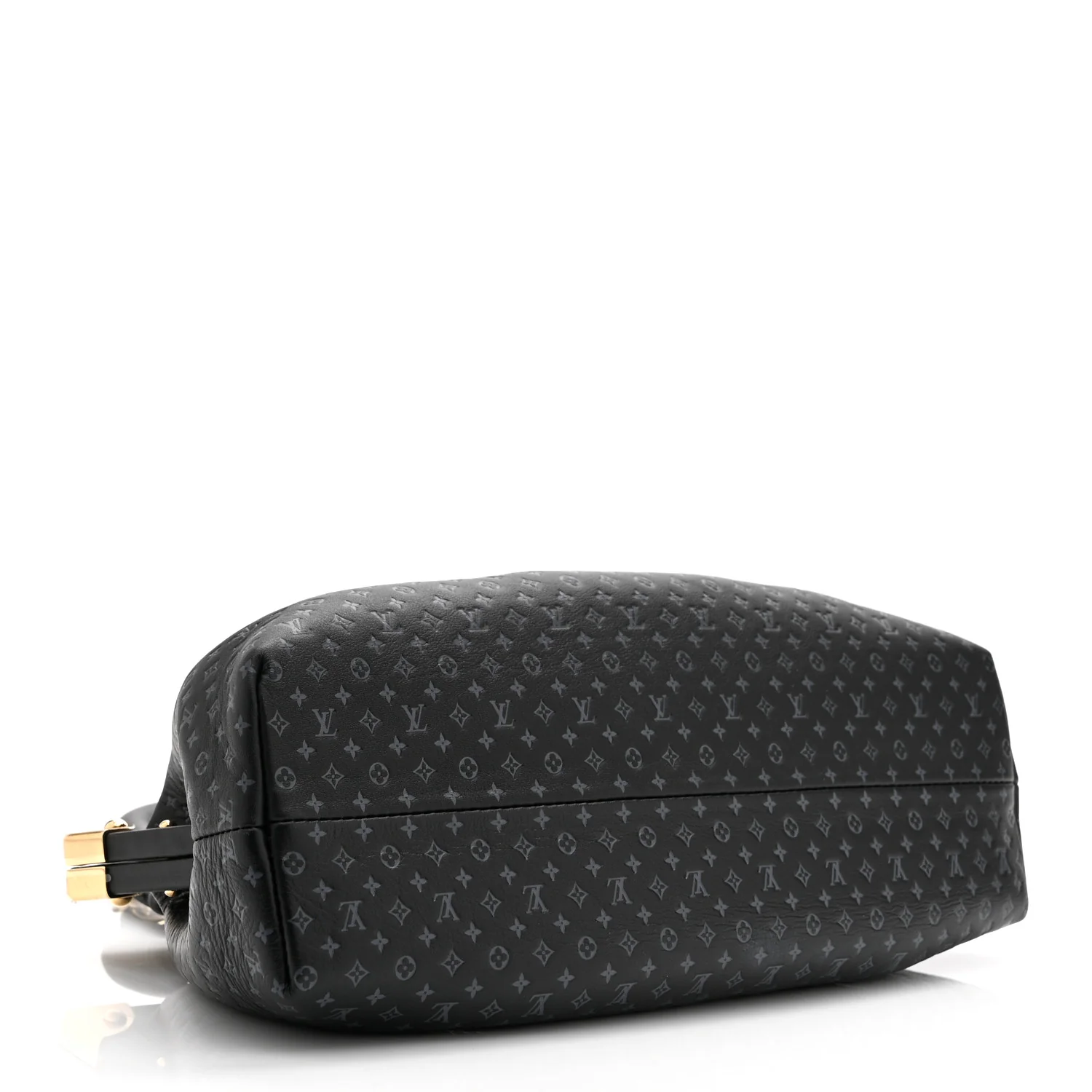 Calfskin Nanogram Embossed Clutch Black