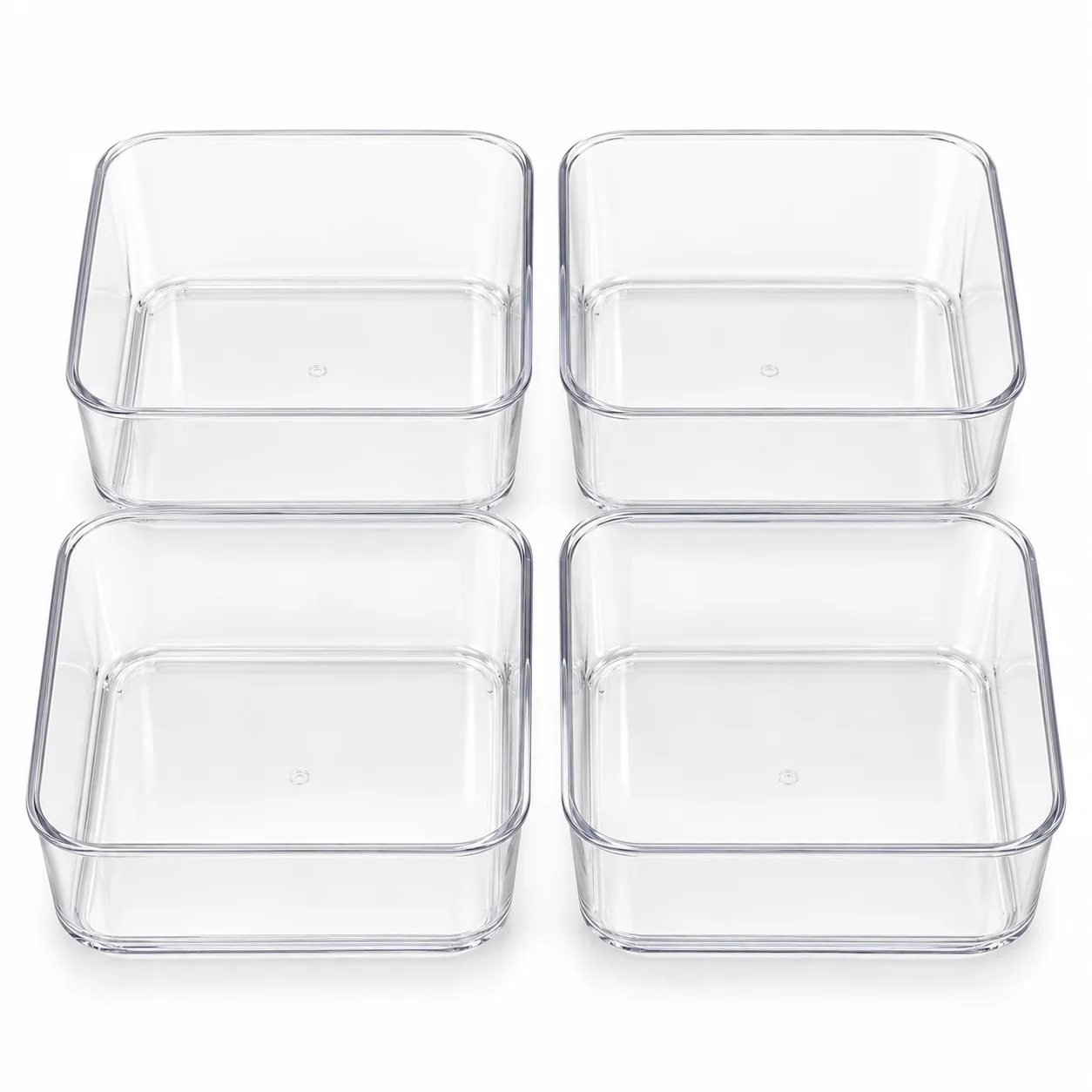 Clear Square Drawer Organizer Trays, 4-Pack