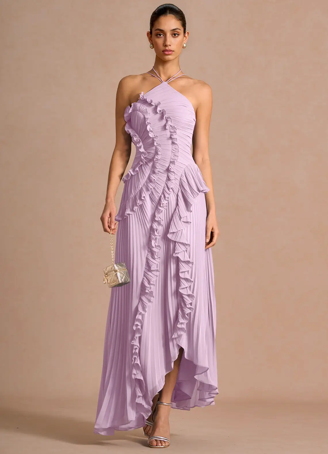 Hatsu Frosted Lilac Maxi Dress