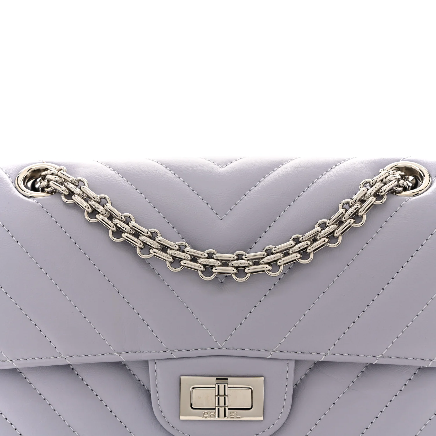 Aged Calfskin Chevron Quilted 2.55 Reissue Mini Flap Light Purple