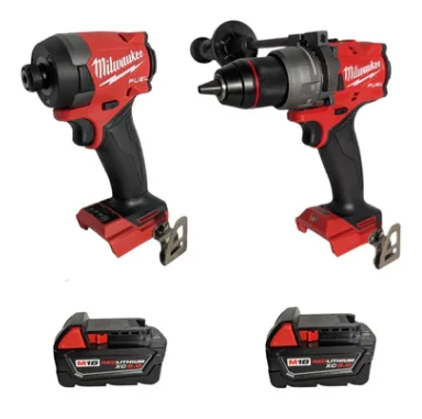 Milwaukee 3697 - 22 M18 FUEL 18V Brushless Cordless 2 - Tool Combo Kit - Hammer Drill & Impact Driver with (2) 5.0ah Batteries, Charger & Case
