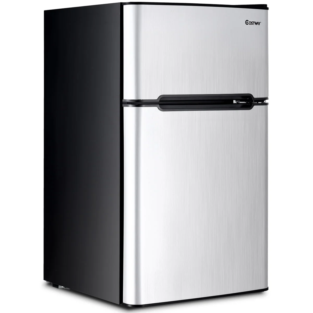 Costway Refrigerator Small Freezer Cooler Fridge Compact 3.2 cu ft. Unit, Grey