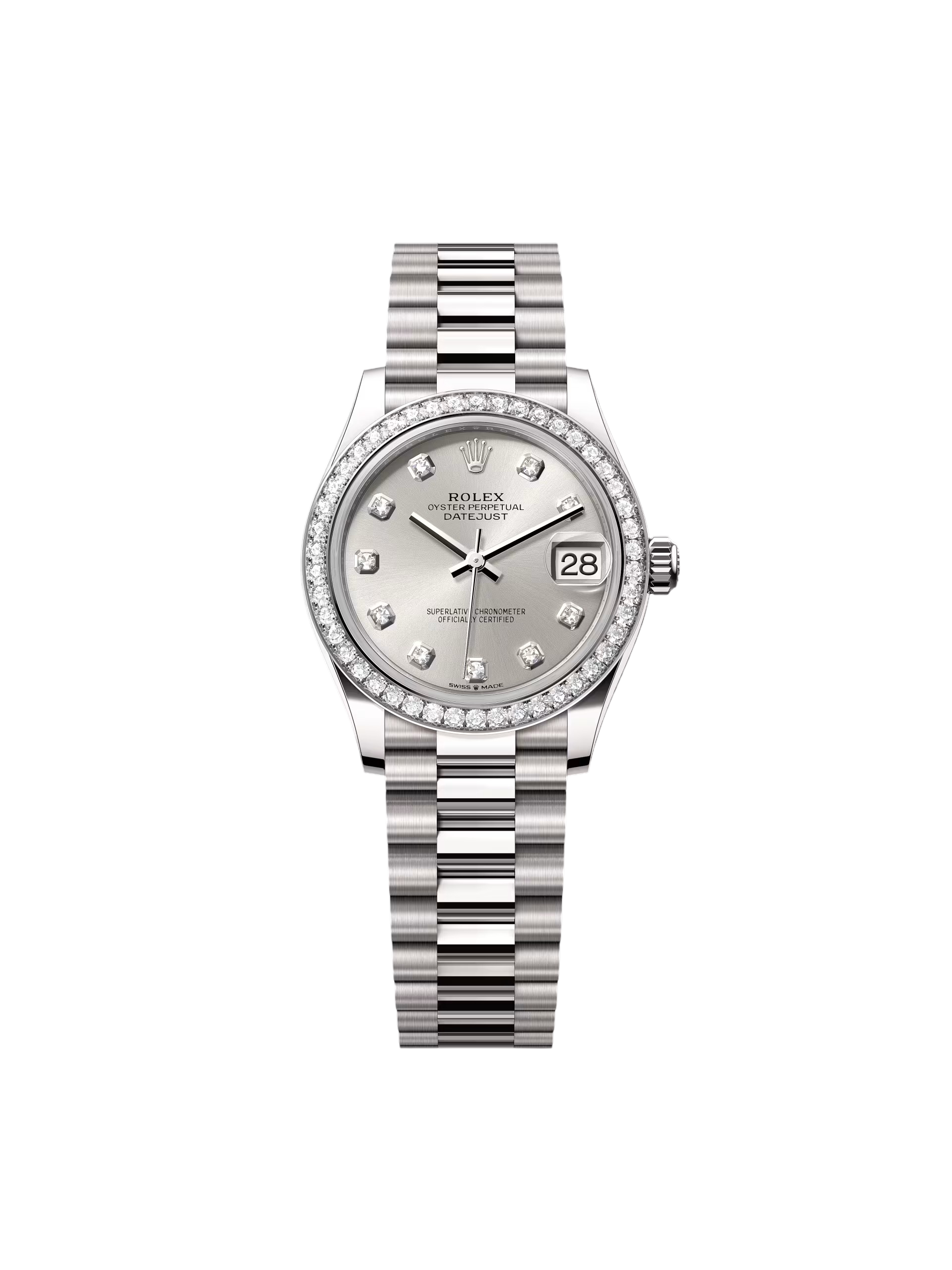 【Super Clone】RLX Datejust m278289RBR-0021 Silver Dial White Gold President Watch
