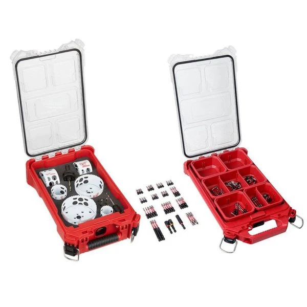 110-Piece SHOCKWAVE Hole Dozer Bi-Metal Hole Saw Kit with Driver Bit Set, Heavy Duty Cutting Set
