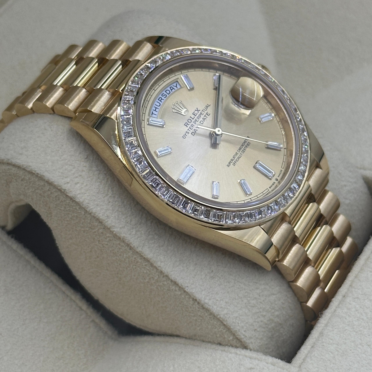 [Super Clone]RLX Day-Date 40mm 228398TBR-0002 Champagne Dial President Watch【Super Clone】