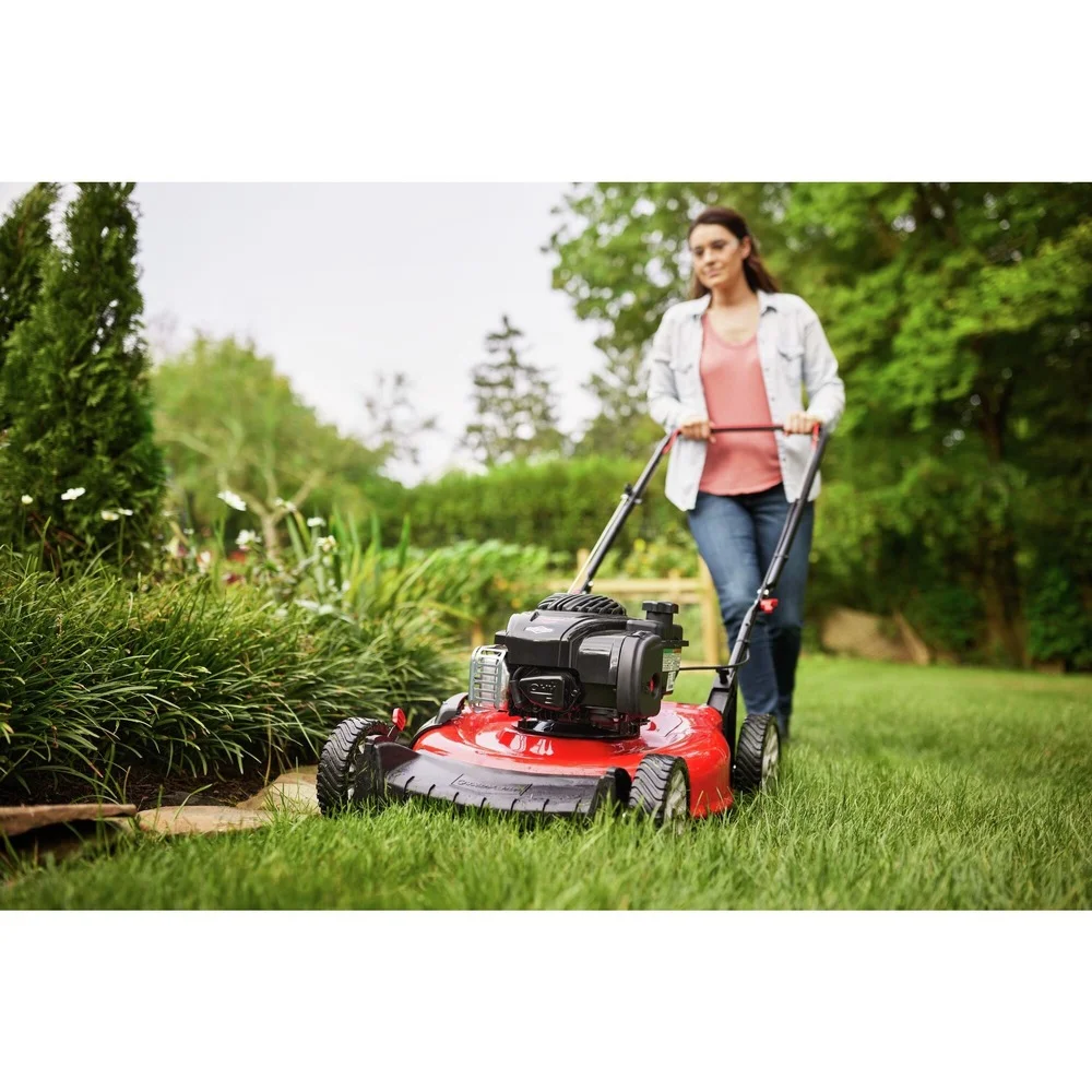 TROY BILT 21 140cc Gas Powered Push Walk - Behind Mower, Triaction Cutting System