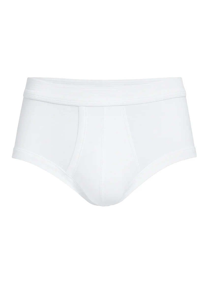 Slip ouvert homme uni en coton blanc
