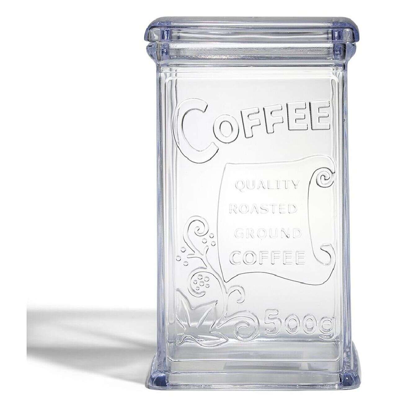 Boîte à café 500g en plastique transparent 11,5x9xH19cm