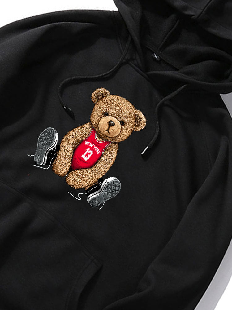 Sweat à capuche imprimé ours de New York