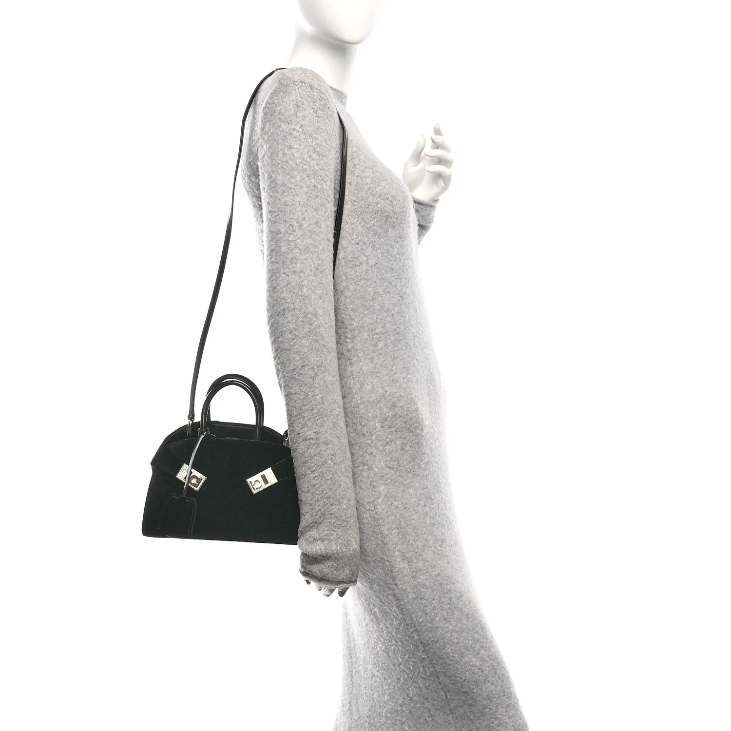Velvet Strass XS Hug Bag Black