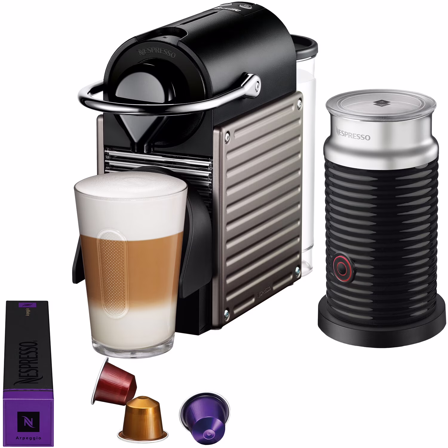 New Essenza Mini Single-Serve Machine Aeroccino Milk Frothier, Black(Essenza Black) - Image 3