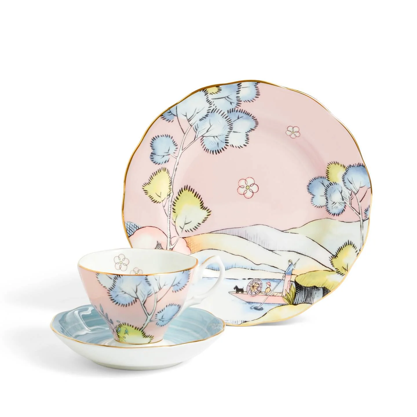 100 Years Teacup Saucer Plate, 3 Piece Set, Enchantment 1930