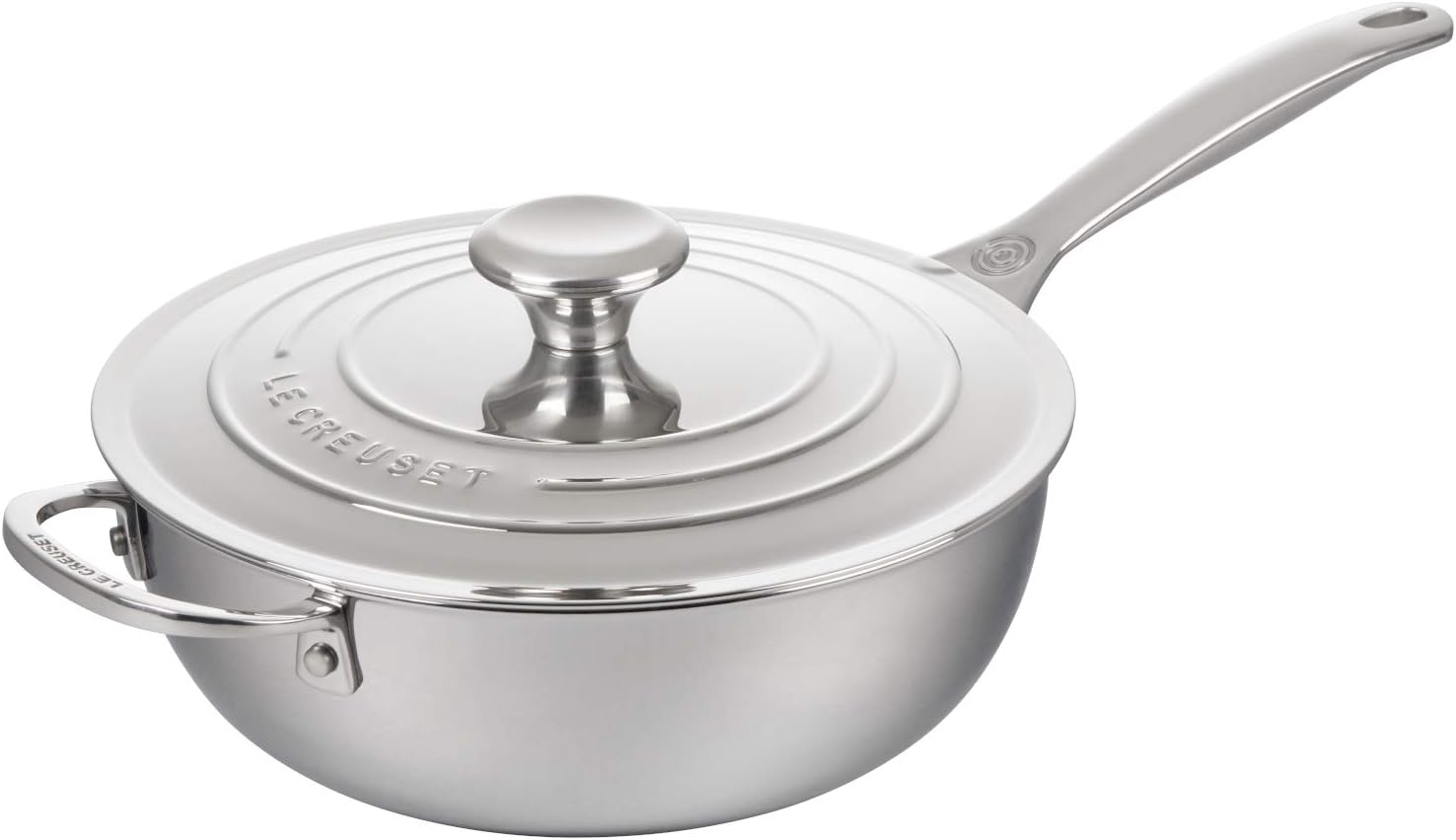 Le Creuset Tri-Ply Stainless Steel Pan 3.5 Quart Nonstick Saucier