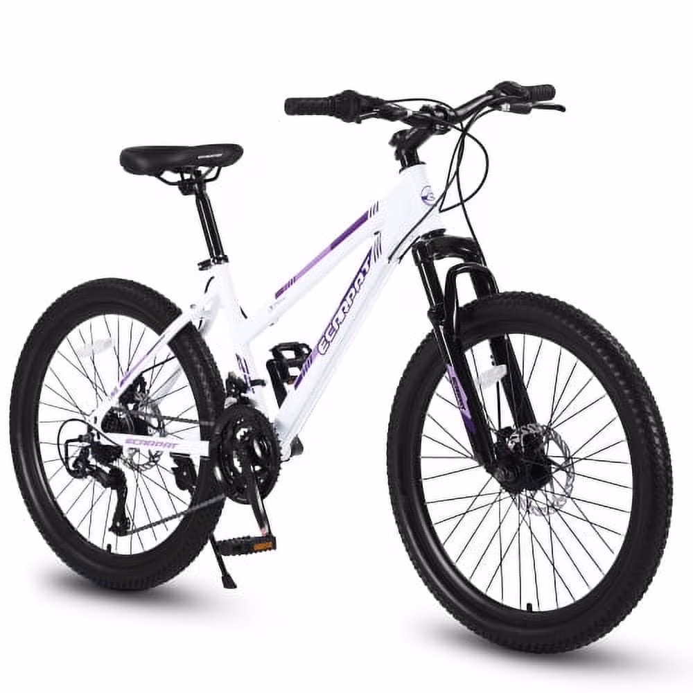26" Mountain Bike for Women, 21 Speeds Mountain Bicycles with Dual Disc Brakes and 100mm Front Suspension, Pink(Gift)(Pink) - Image 3