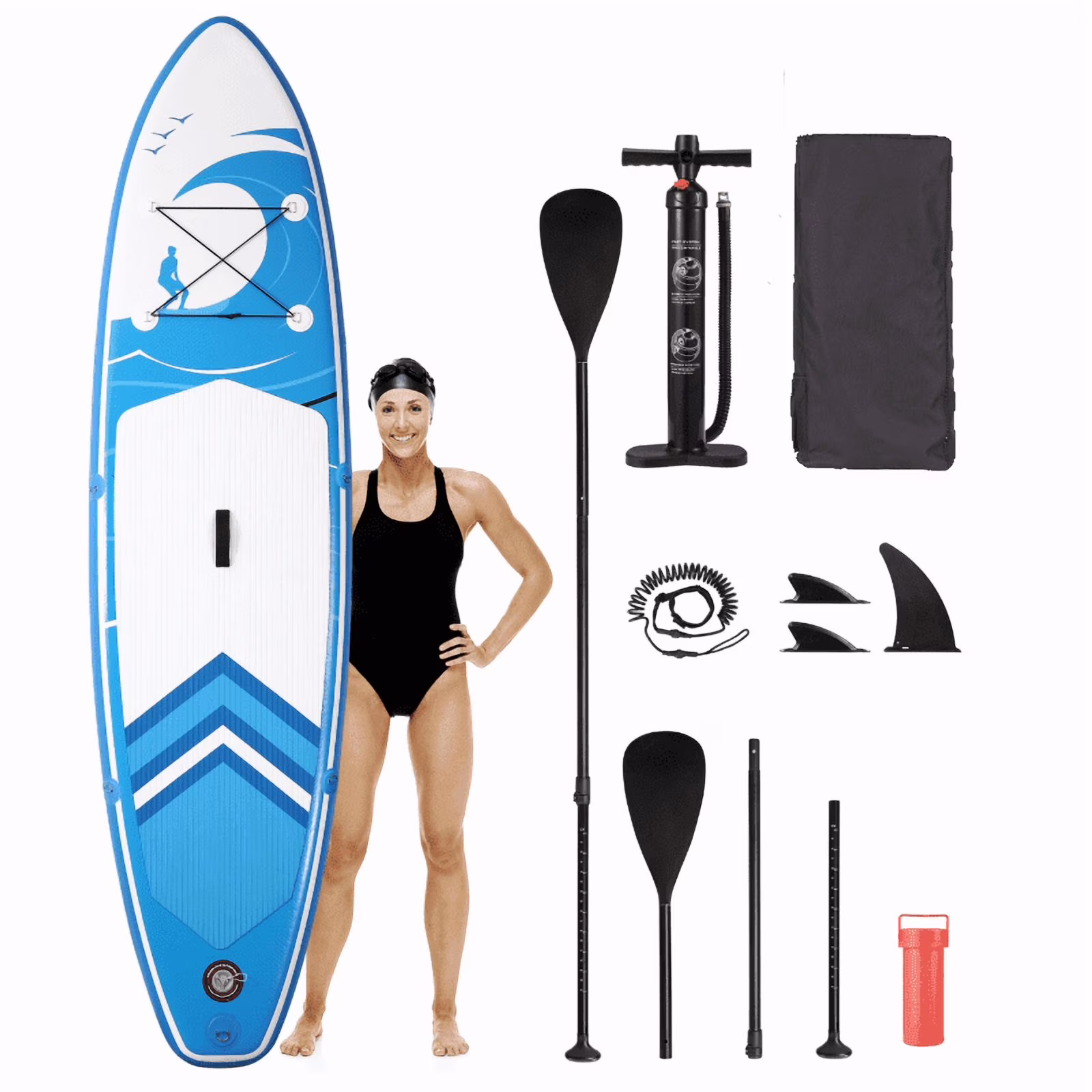 Inflatable Paddle Board 10FT Stand up Paddle Board 10' SUP 6 in.Thick Board Carry Bag Fast Pumping Green(Green) - Image 3