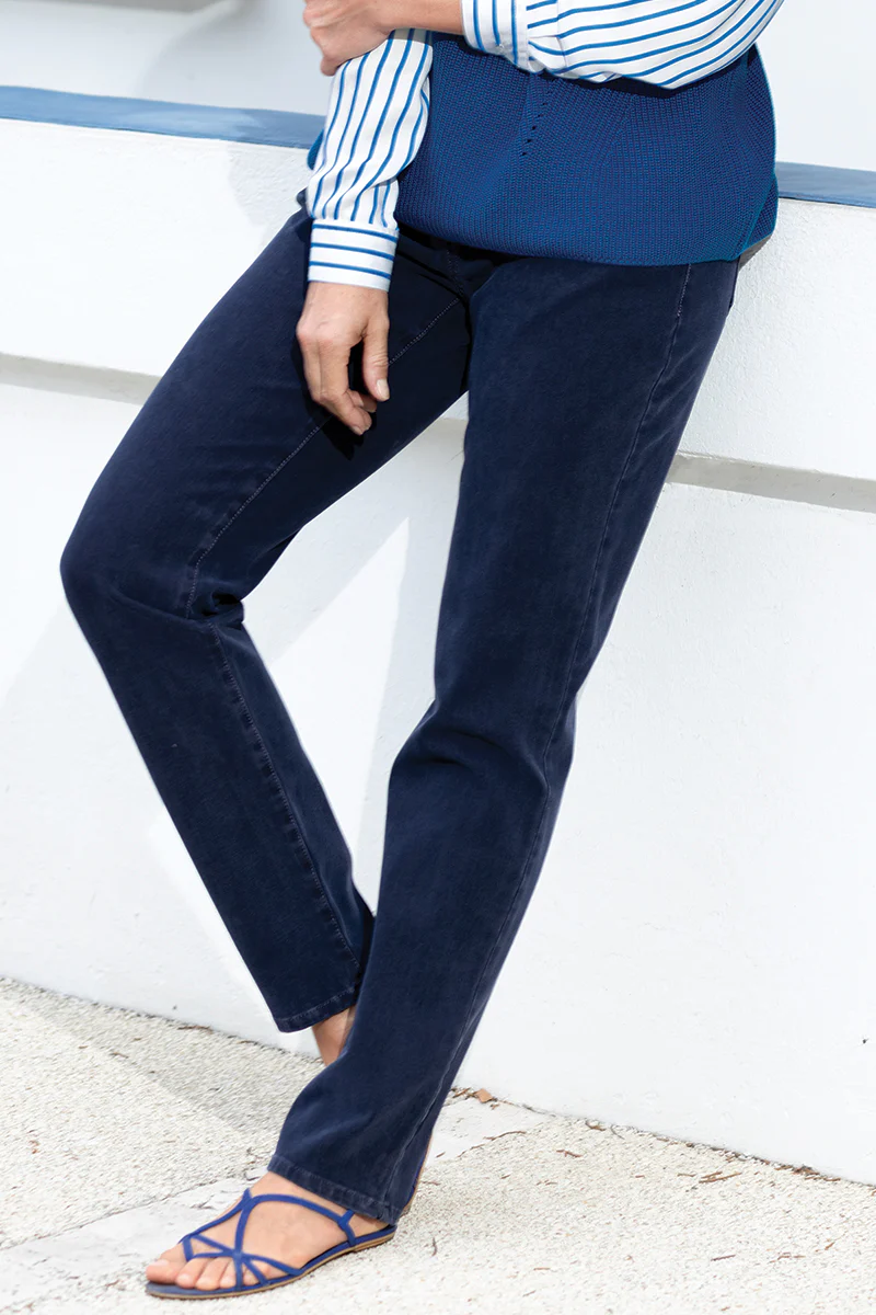 Jean coupe droite en coton - BLEU INDIGO