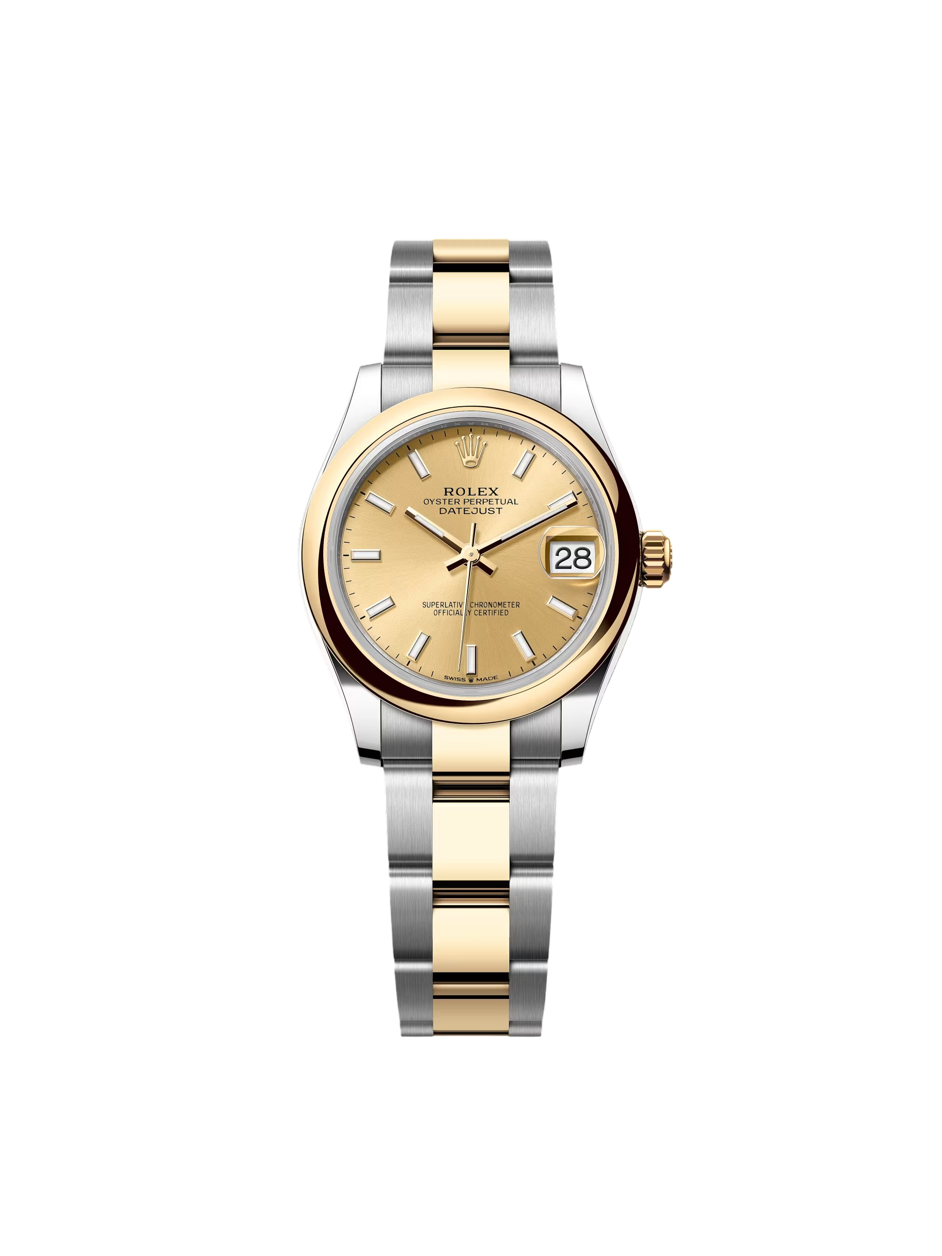 【Super Clone】RLX Datejust m278243-0013/0014  31mm Champagne Dial Yellow Rolesor Oyster Watch