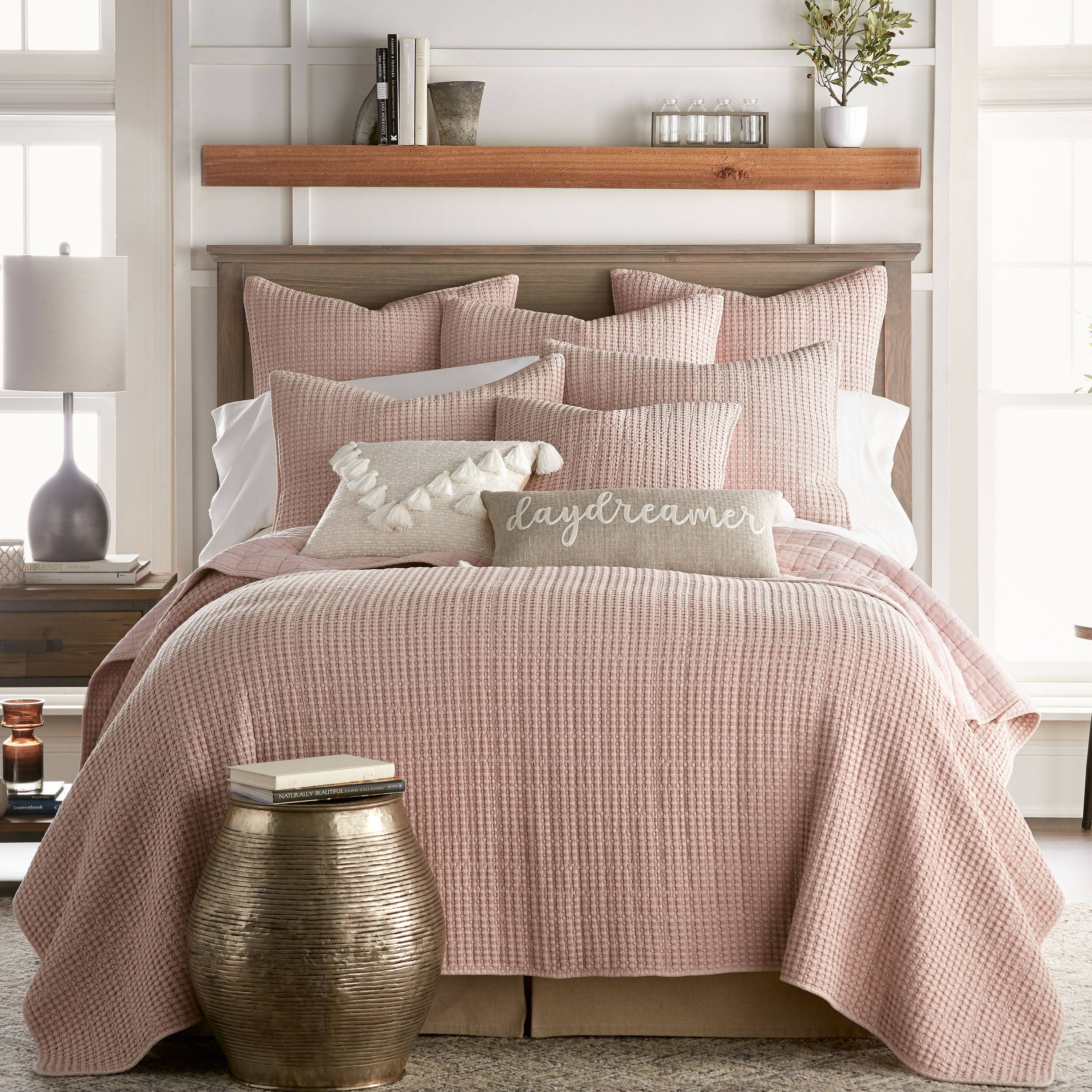 Levtex Home Mills Waffle Quilt Set - Cotton Full/Queen / Blush