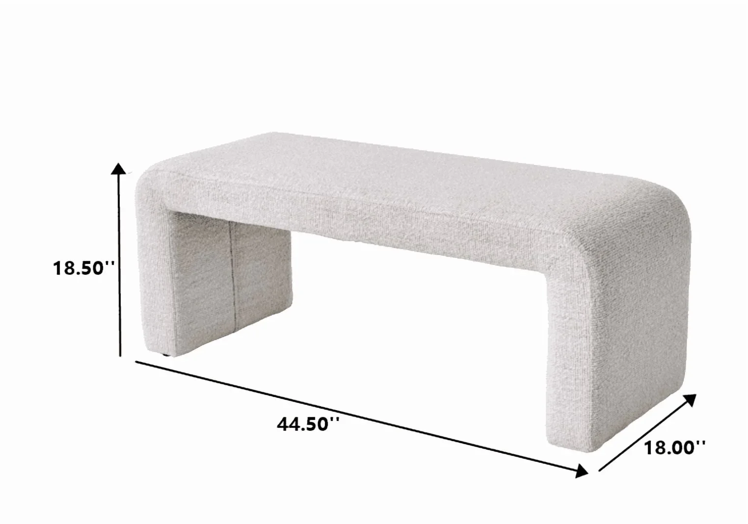 Better Homes & Gardens Juliet Velvet Waterfall Bench, Beige
