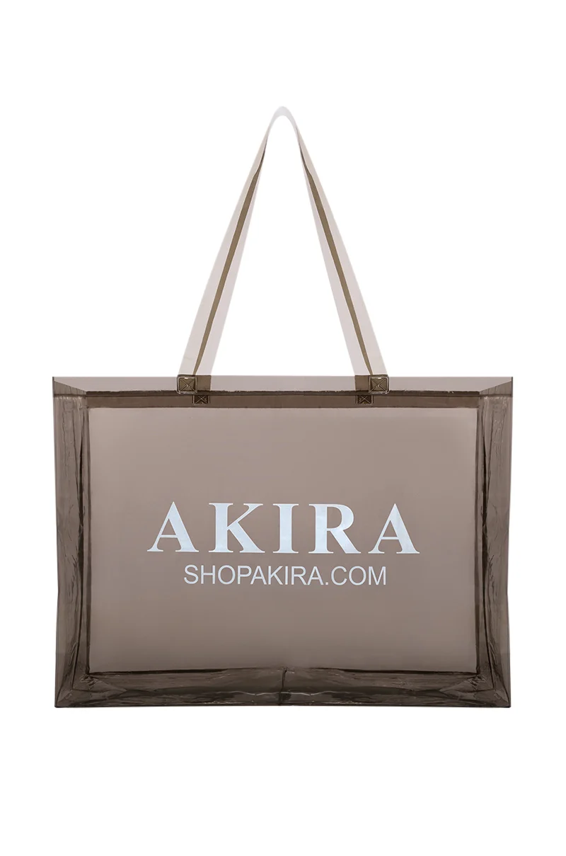 AKIRA PVC XXL SHOPPING BAG IN BLACK CLEAR - Akira Store