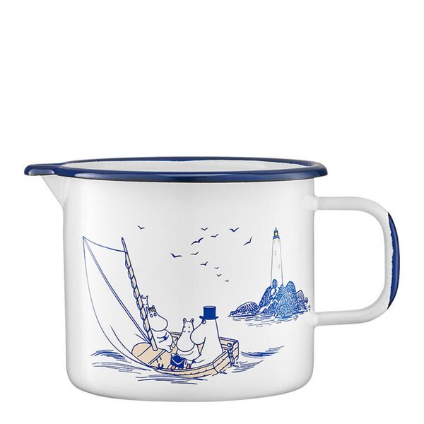 Mummi mugge emalje 1,3L sjømenn hvit
