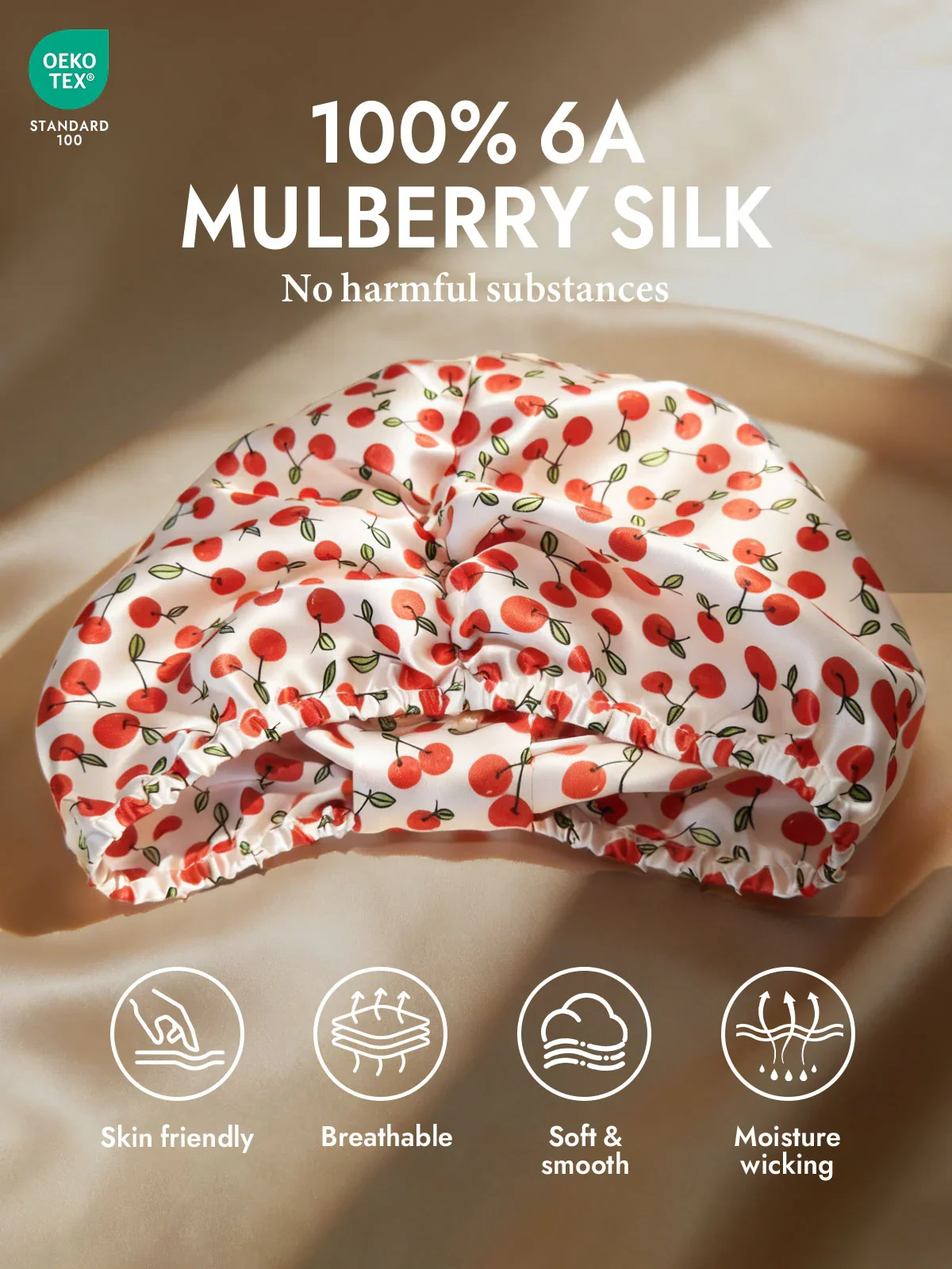 Pure Silk Night Turban Bonnet