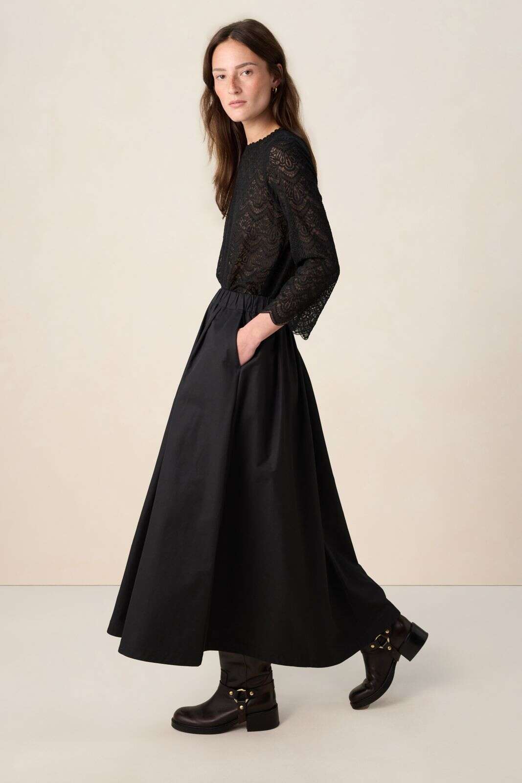 Zwarte maxi rok